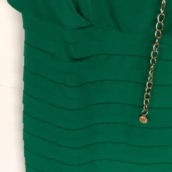 Green Dress with Gold Chain Belt - Picture 2 of 4